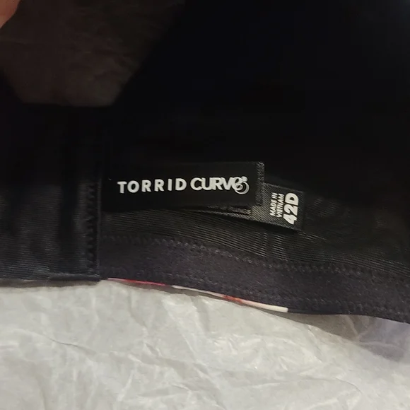 TORRID CURVE COLLECTION PUSH-UP PLUNGE BRA: BLACK/FLORAL: NWT: SZ 42D - Picture 4 of 5